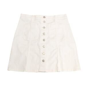Madewell A-Line Button Front Denim Mini Skirt High Waist White Womens Size 29